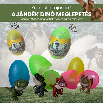 Ajándék meglepetés dinótojás a Dinókaland készlethez – véletlenszerű dinófigura a tojásban