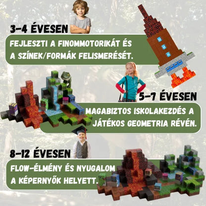 Dinókaland mágneses építőkocka 3 éves kortól kiskamaszkorig