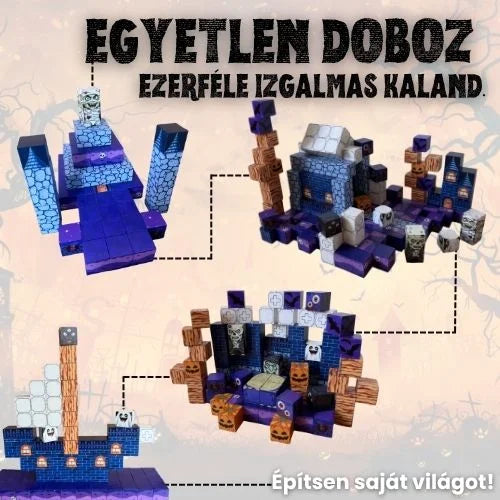 Egy dobozból sokféle halloweeni építmény – MagnoCraft mágneses kockák
