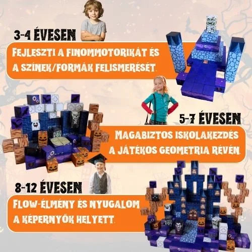 MagnoCraft Halloween mágneses építőkészlet gyerekeknek 3 éves kortól