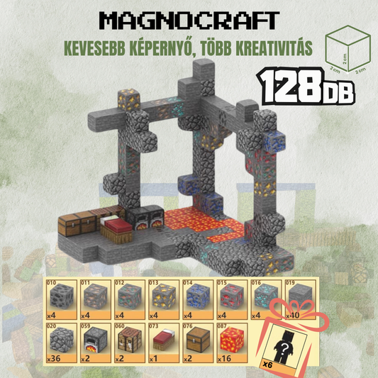 MagnoCraft - 128 db-os mágneses kézségfejlesztő készlet  "BÁNYA"