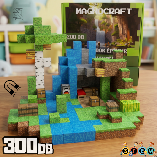 KalandokVölgye - 300 darabos mágneses STEM készségfejlesztő építőkészlet