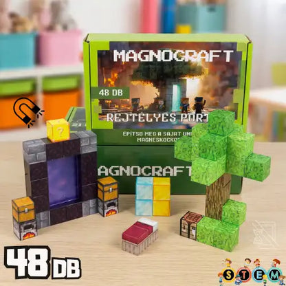 REJTÉLYES PORTÁL - 48 darabos mágneses STEM készségfejlesztő építőkészlet