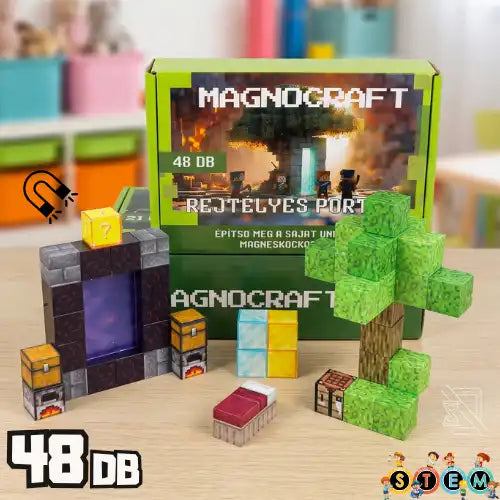 RejtélyesPortál - 48 darabos mágneses STEM készségfejlesztő építőkészlet