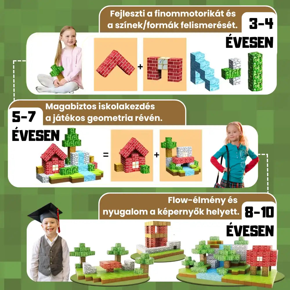 MagnoCraft -  STEM Mágneses készségfejlesztő épitőjáték